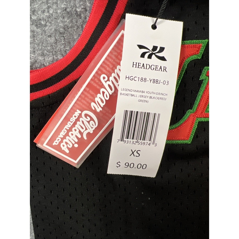 Headgear Classic Kobe Bryant #8 "the Legend" Mamba Grinch Basketball Jersey Y XS - Picture 5 of 6